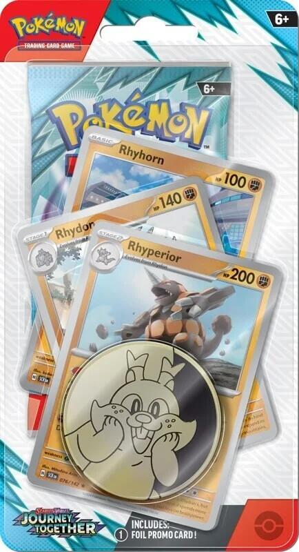 Pokemon TCG Journey Together Journey Together Premium Checklane Blister Rhyperior booster pack