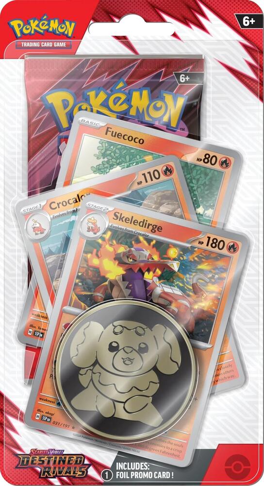 Pokemon TCG Destined Rivals Destined Rivals Premium Checklane Blister Skeledirge booster pack