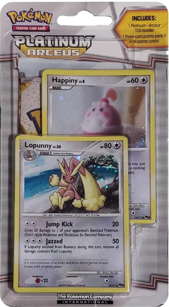 Pokemon TCG Arceus Arceus Blister Pack Happiny and Lopunny booster pack