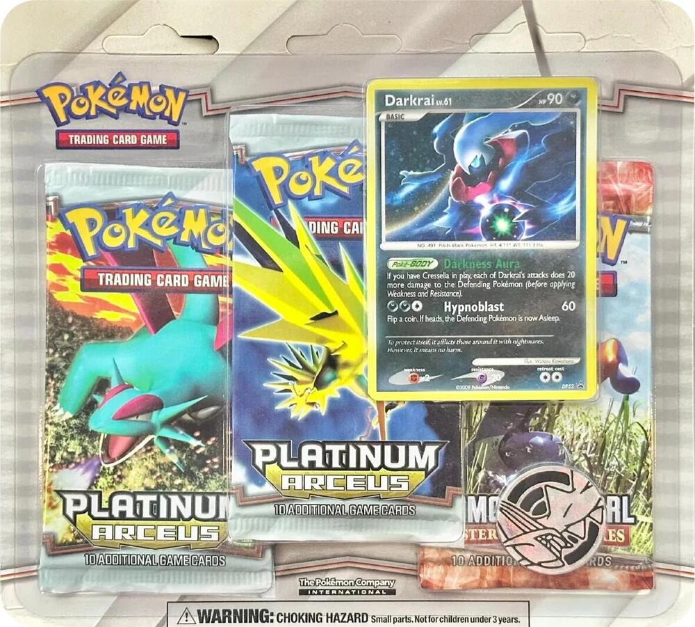 Pokemon TCG Arceus Arceus 3 Pack Blister Darkrai booster pack