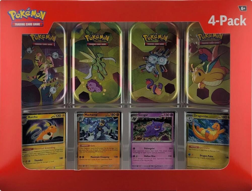 Pokemon TCG 151 151 Sams Club 4 Mini Tins plus 4 Promo Cards Bundle sealed box