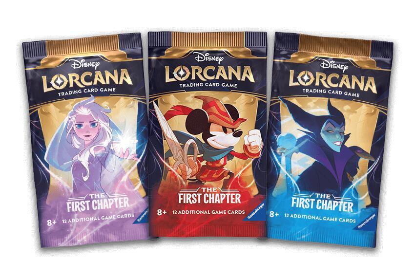 Disney Lorcana The First Chapter The First Chapter Booster Pack Art Bundle Set of 3 sealed box