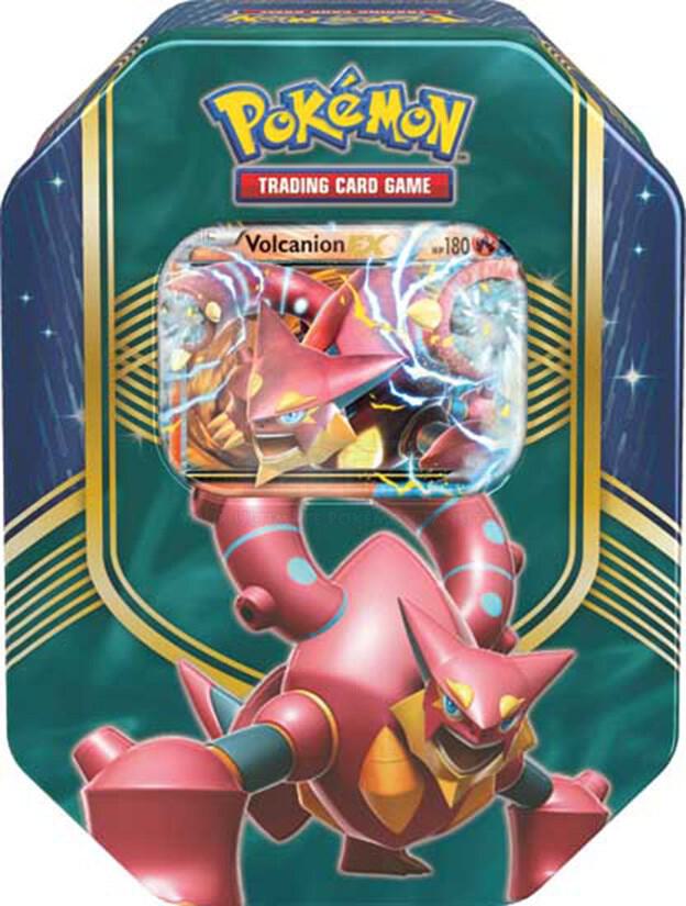 Pokemon TCG Steam Siege Steam Siege Battle Heart Tin Volcanion EX trading card product