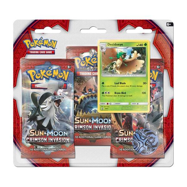 Pokemon TCG Crimson Invasion Crimson Invasion 3 Pack Blister Decidueye booster pack