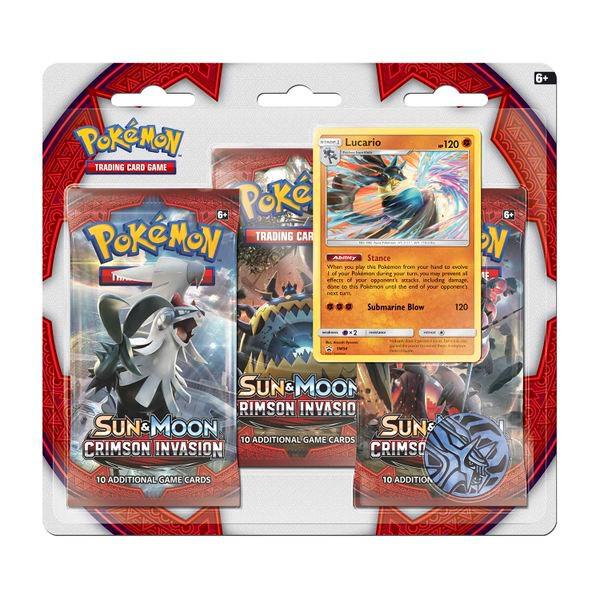 Pokemon TCG Crimson Invasion Crimson Invasion 3 Pack Blister Lucario booster pack
