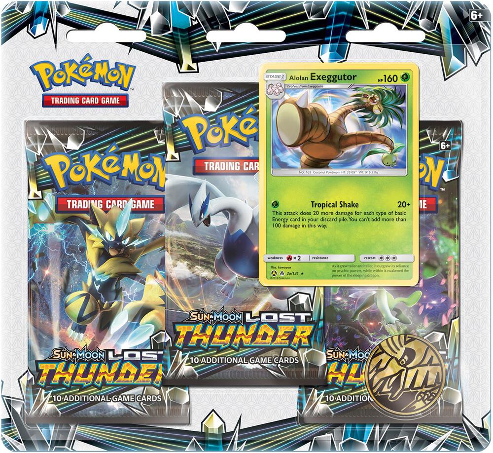 Pokemon TCG Lost Thunder Lost Thunder 3 Pack Blister Alolan Exeggutor booster pack