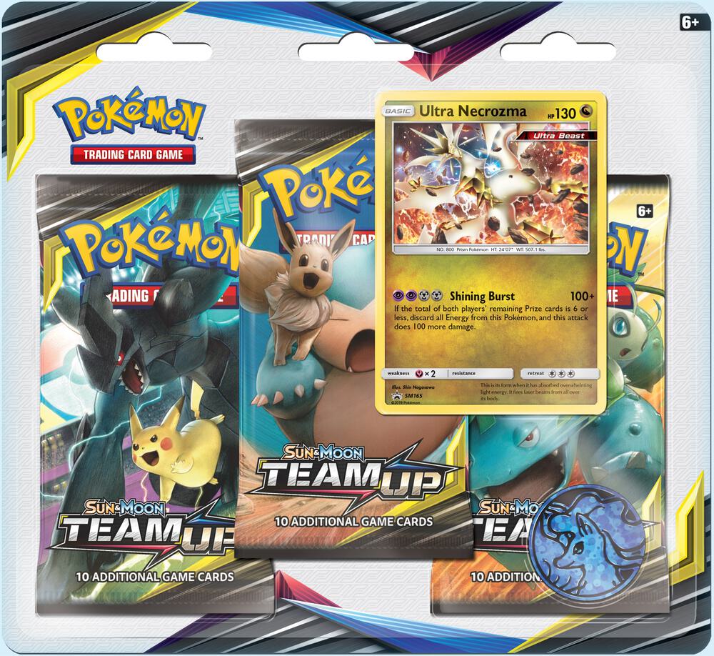 Pokemon TCG Team Up Team Up 3 Pack Blister Ultra Necrozma booster pack