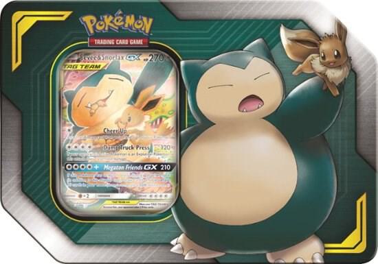 Pokemon TCG Team Up Team Up TAG TEAM Tin Eevee and Snorlax GX trading card product