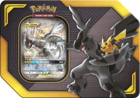 Pokemon TCG Team Up Team Up TAG TEAM Tin Pikachu and Zekrom GX trading card product
