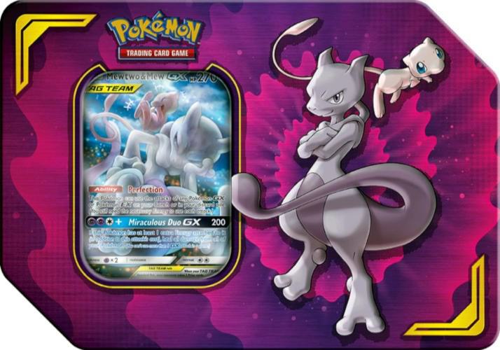 Pokemon TCG Unified Minds Unified Minds Power Partnership Tin Mewtwo and Mew GX trading card product