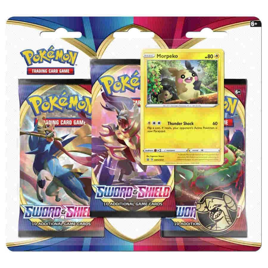 Pokemon TCG Sword and Shield Sword and Shield 3 Pack Blister Morpeko booster pack