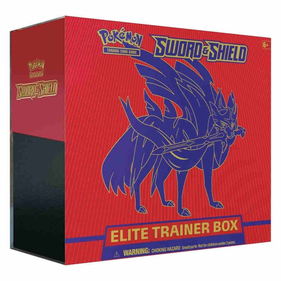 Pokemon TCG Sword and Shield Sword and Shield Elite Trainer Box Zacian sealed box