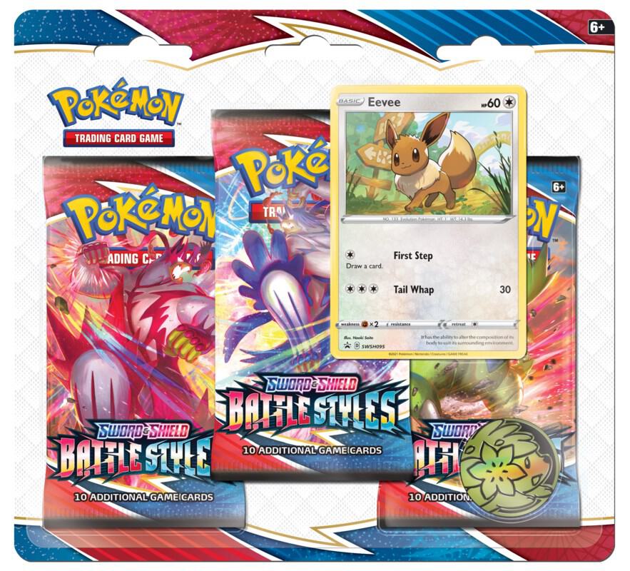Pokemon TCG Battle Styles Battle Styles 3 Pack Blister Eevee booster pack