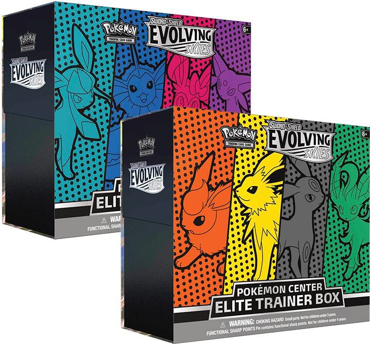 Pokemon TCG Evolving Skies Evolving Skies Pokemon Center Elite Trainer Box Set of 2 Exclusive sealed box