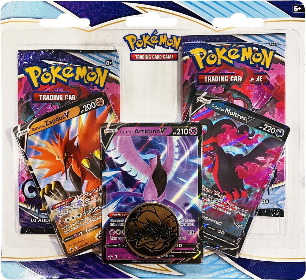 Pokemon TCG Chilling Reign Chilling Reign 2 Pack Blister Galarian Zapdos V Articuno V Moltres V booster pack