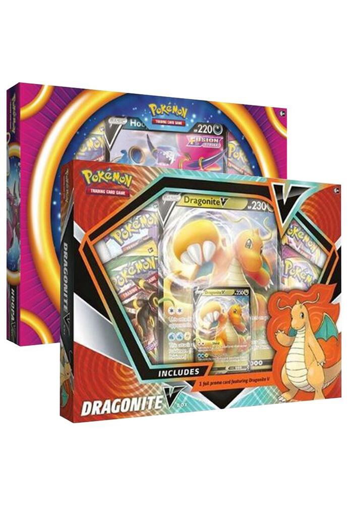Pokemon TCG Fusion Strike Fusion Strike Hoopa V Box Dragonite V Box Set of 2 sealed box