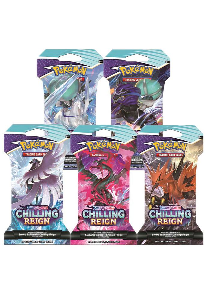 Pokemon TCG Chilling Reign Chilling Reign Sleeved Booster Pack Art Bundle Set of 5 sealed box