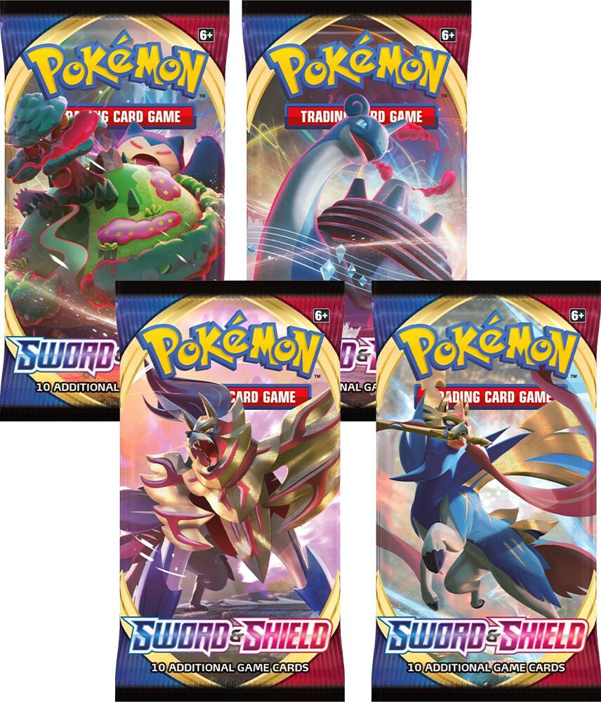Pokemon TCG Sword and Shield Sword and Shield Base Set Booster Pack Art Bundle Set of 4 sealed box