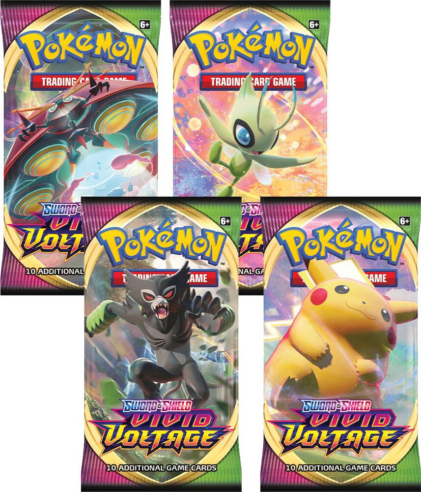 Pokemon TCG Vivid Voltage Vivid Voltage Booster Pack Art Bundle Set of 4 sealed box