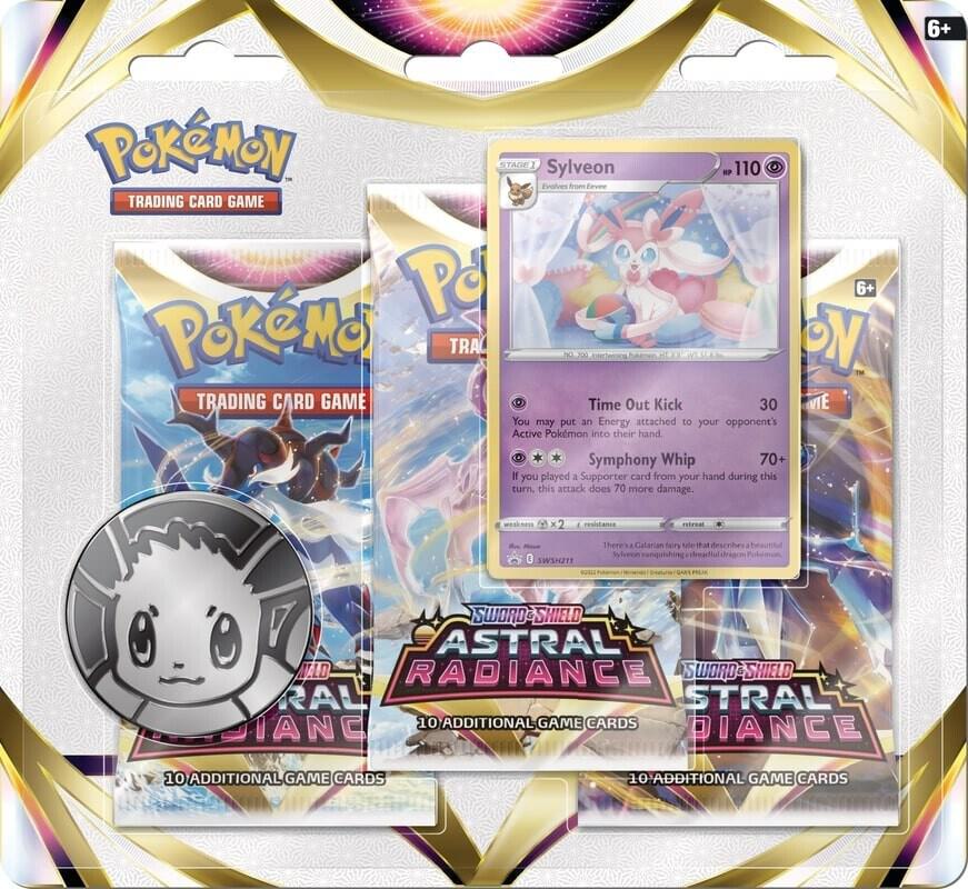 Pokemon TCG Astral Radiance Astral Radiance 3 Pack Blister Sylveon booster pack