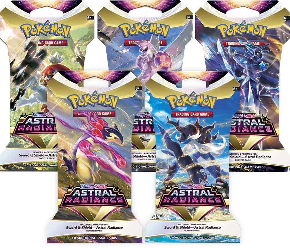 Pokemon TCG Astral Radiance Astral Radiance Sleeved Booster Pack Art Bundle Set of 5 sealed box