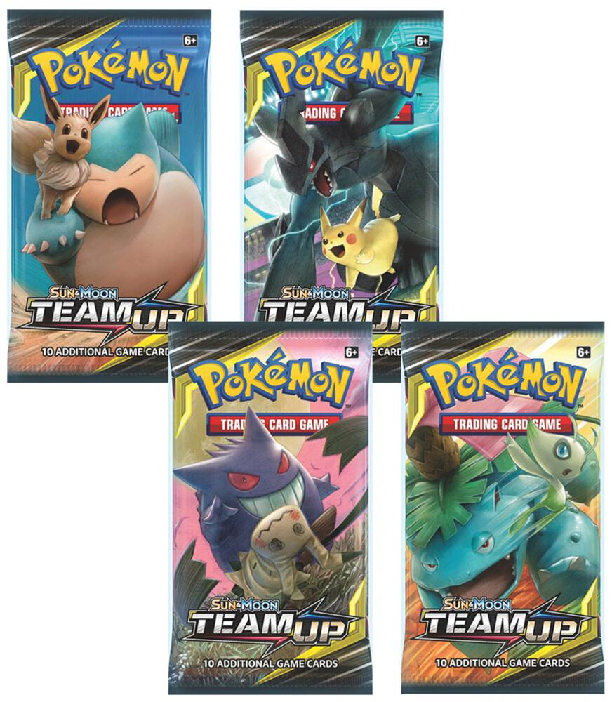 Pokemon TCG Team Up Team Up Booster Pack Art Bundle Set of 4 sealed box