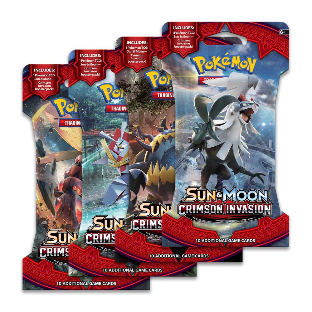 Pokemon TCG Crimson Invasion Crimson Invasion Sleeved Booster Pack Art Bundle Set of 4 sealed box