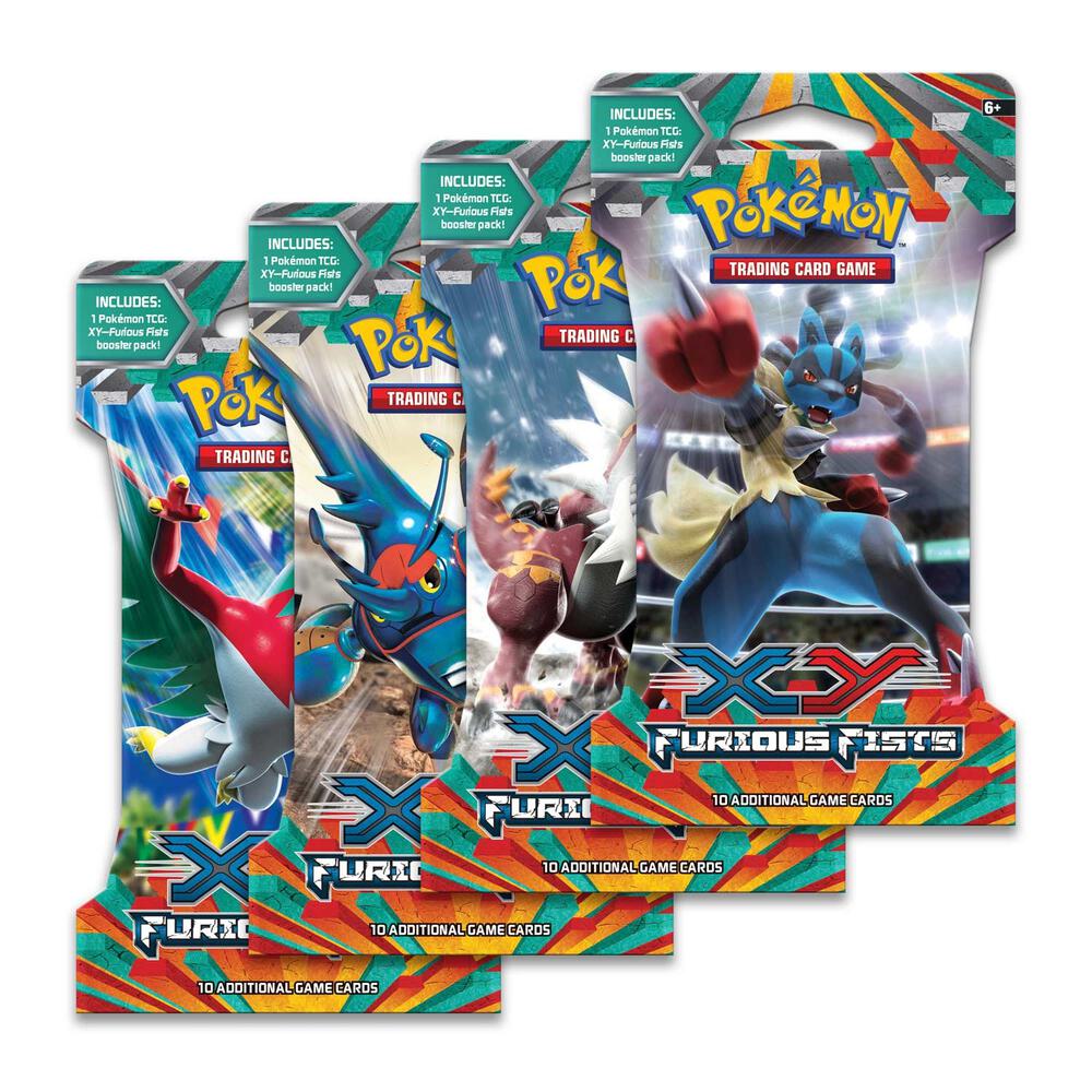 Pokemon TCG Furious Fists Furious Fists Sleeved Booster Pack Art Bundle Set of 4 sealed box