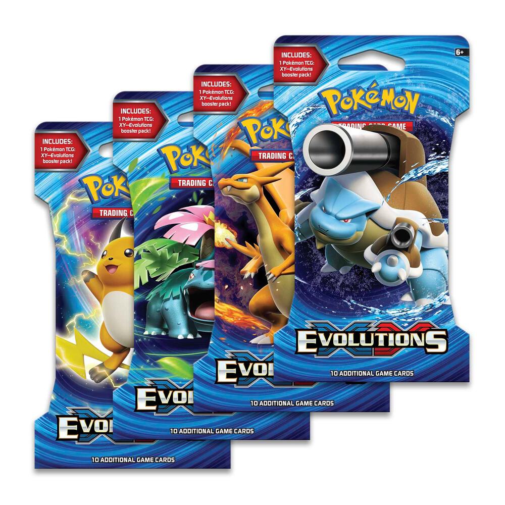 Pokemon TCG Evolutions Evolutions Sleeved Booster Pack Art Bundle Set of 4 sealed box