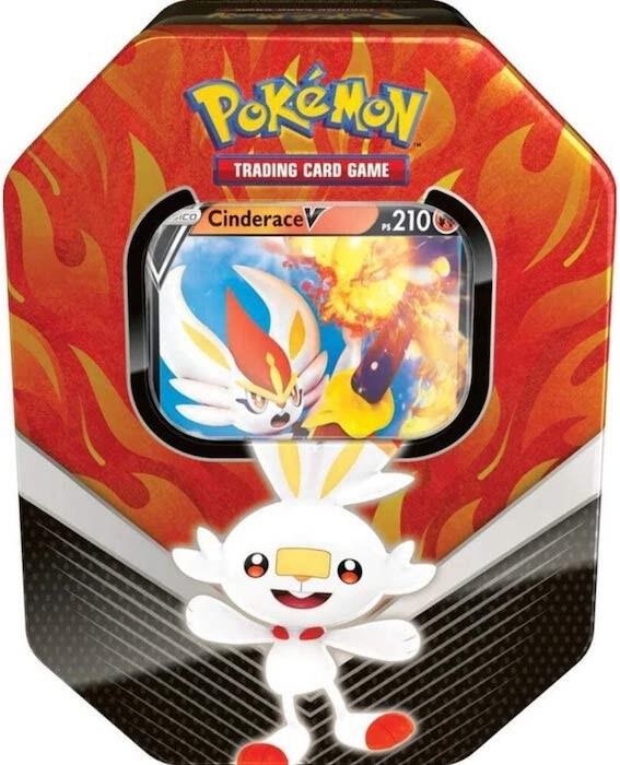 Pokemon TCG Sword and Shield Sword and Shield Galar Partners International Tin Cinderace V trading card product