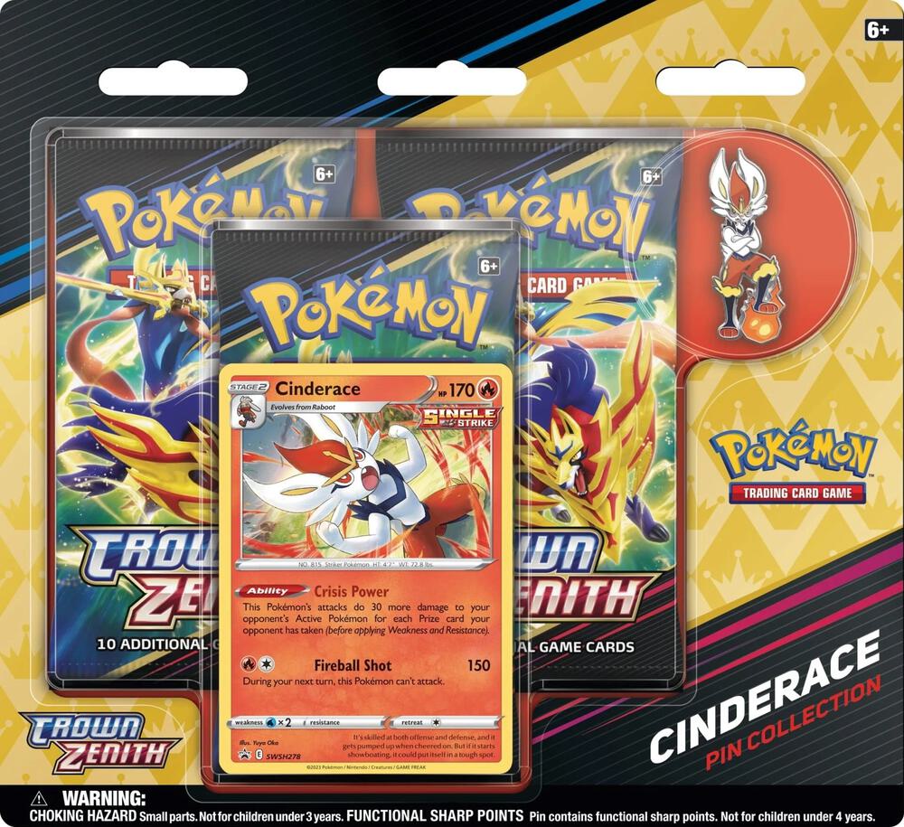 Pokemon TCG Crown Zenith Crown Zenith Pin Collection Cinderace sealed box