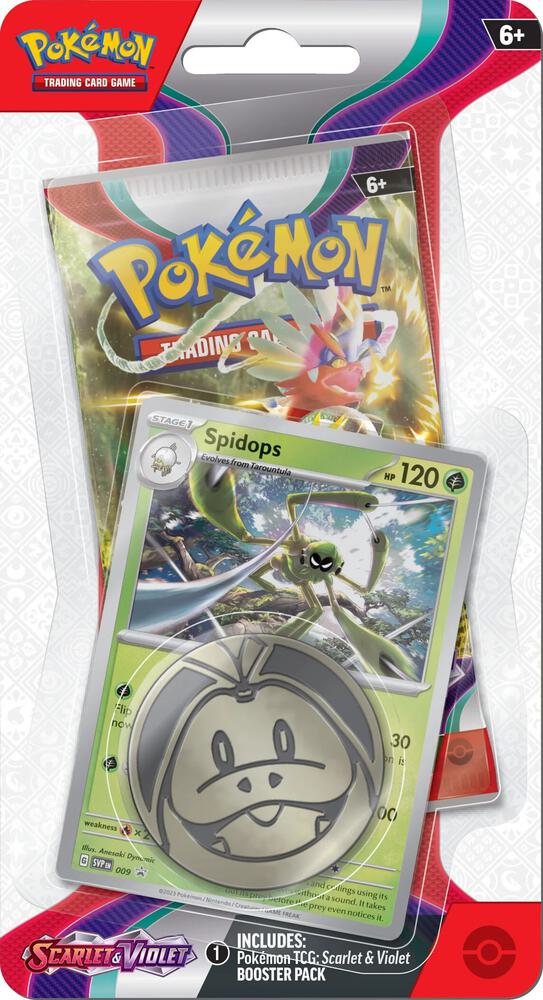 Pokemon TCG Scarlet and Violet Scarlet and Violet Single Pack Blister Spidops booster pack