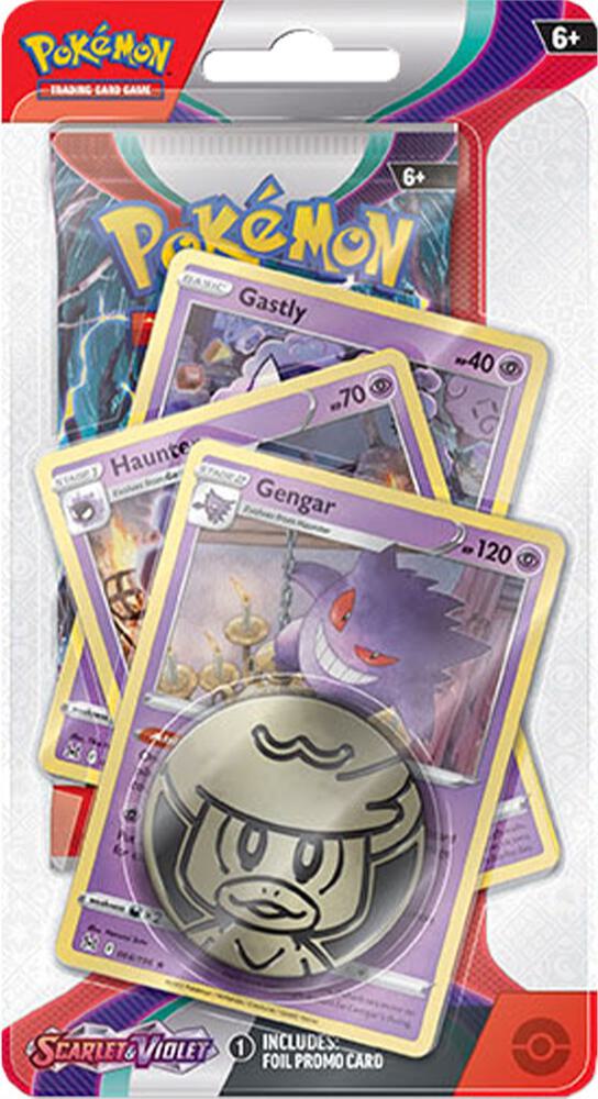 Pokemon TCG Scarlet and Violet Scarlet and Violet Premium Checklane Blister Gengar booster pack