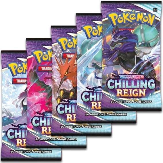 Pokemon TCG Chilling Reign Chilling Reign Booster Pack Art Bundle Set of 5 sealed box
