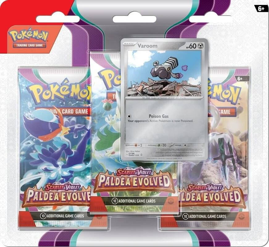 Pokemon TCG Paldea Evolved Paldea Evolved 3 Pack Blister Varoom booster pack