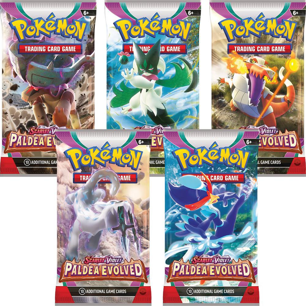 Pokemon TCG Paldea Evolved Paldea Evolved Booster Pack Art Bundle Set of 5 sealed box