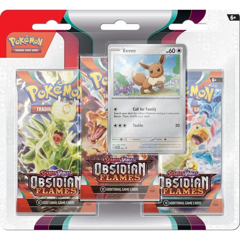Pokemon TCG Obsidian Flames Obsidian Flames 3 Pack Blister Eevee booster pack