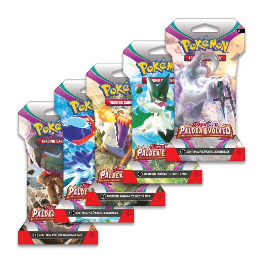 Pokemon TCG Paldea Evolved Paldea Evolved Sleeved Booster Pack Art Bundle Set of 5 sealed box