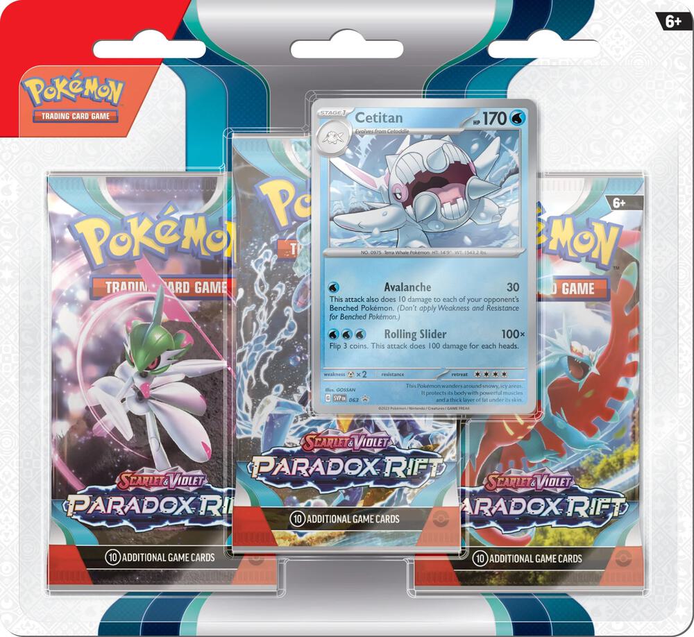 Pokemon TCG Paradox Rift Paradox Rift 3 Pack Blister Cetitan booster pack