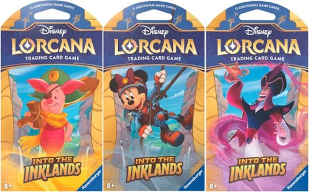 Disney Lorcana Into the Inklands Into the Inklands Sleeved Booster Pack Art Bundle Set of 3 sealed box