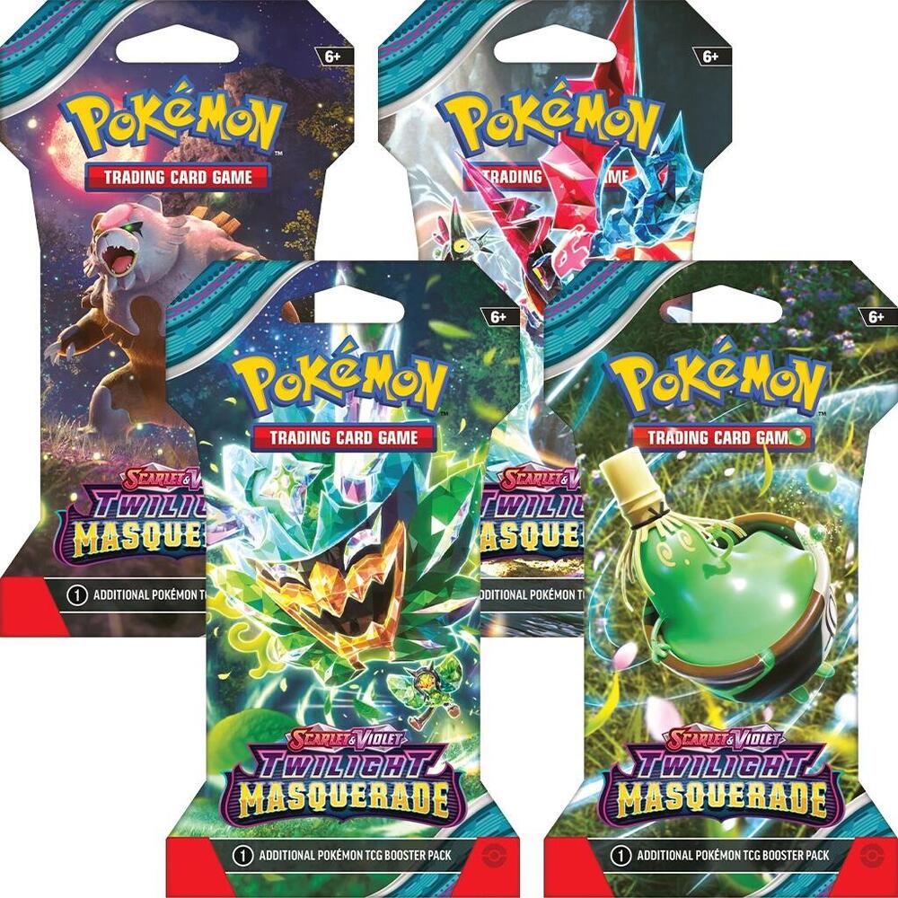 Pokemon TCG Twilight Masquerade Twilight Masquerade Sleeved Booster Pack Art Bundle Set of 4 sealed box