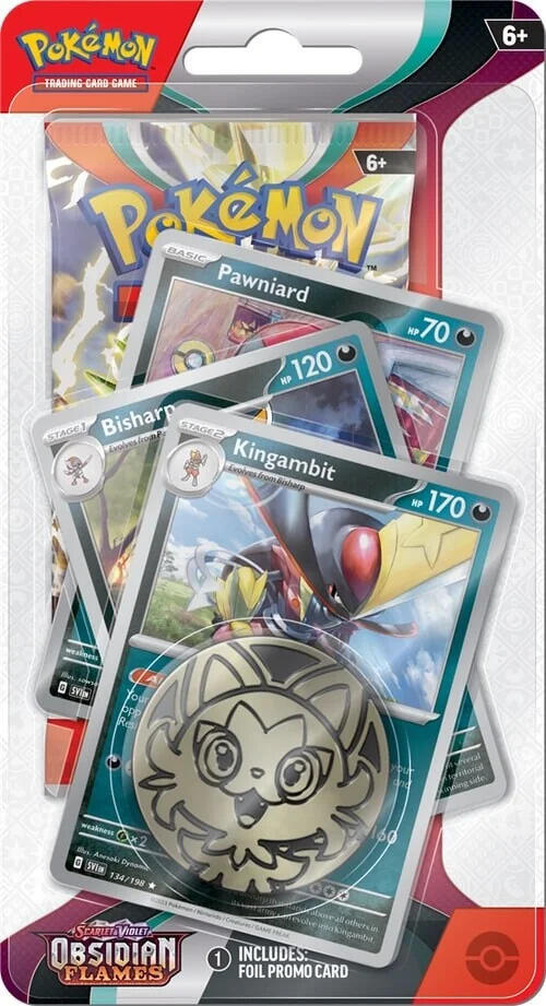 Pokemon TCG Obsidian Flames Obsidian Flames Single Blister Pack Kingambit booster pack