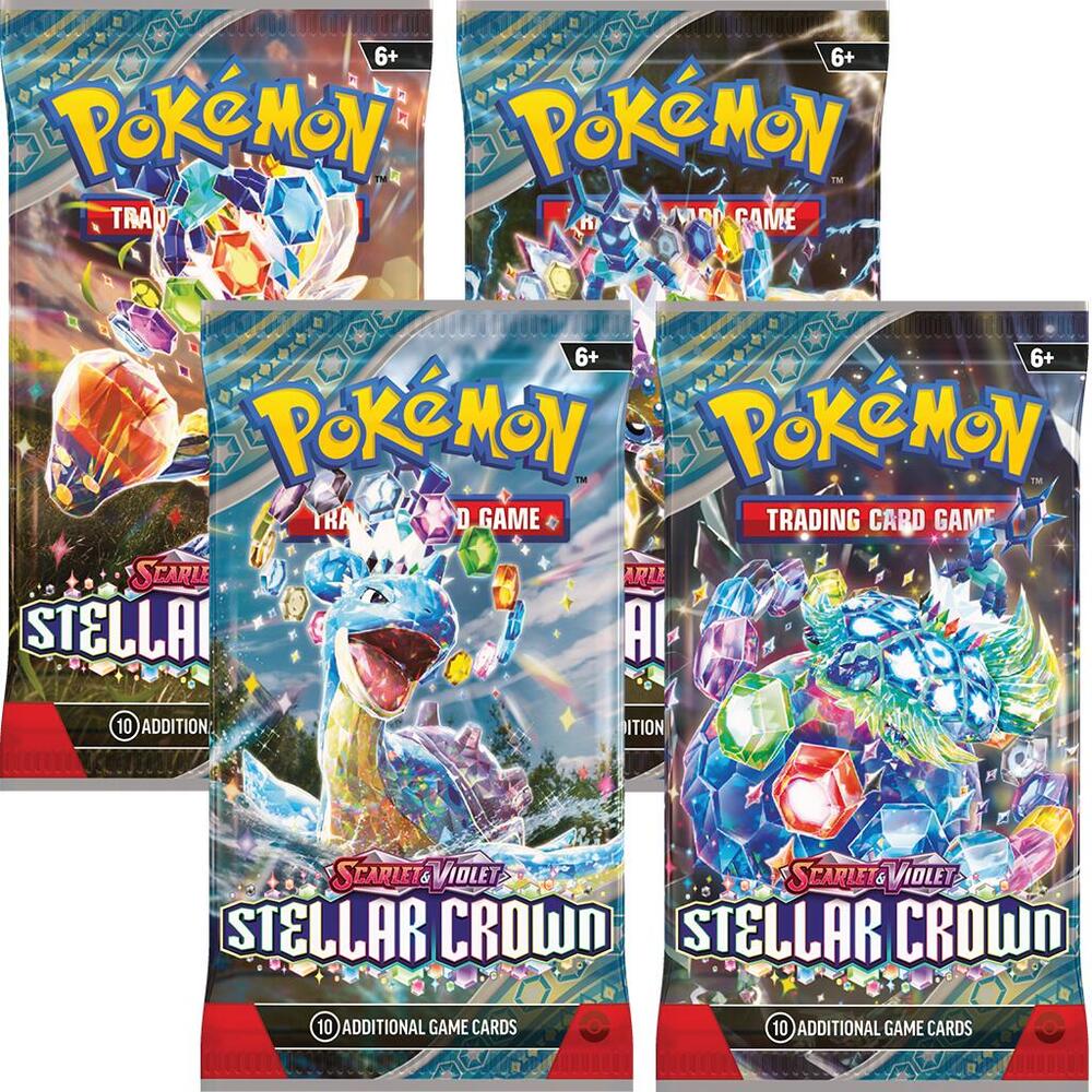 Pokemon TCG Stellar Crown Stellar Crown Booster Pack Art Bundle Set of 4 sealed box