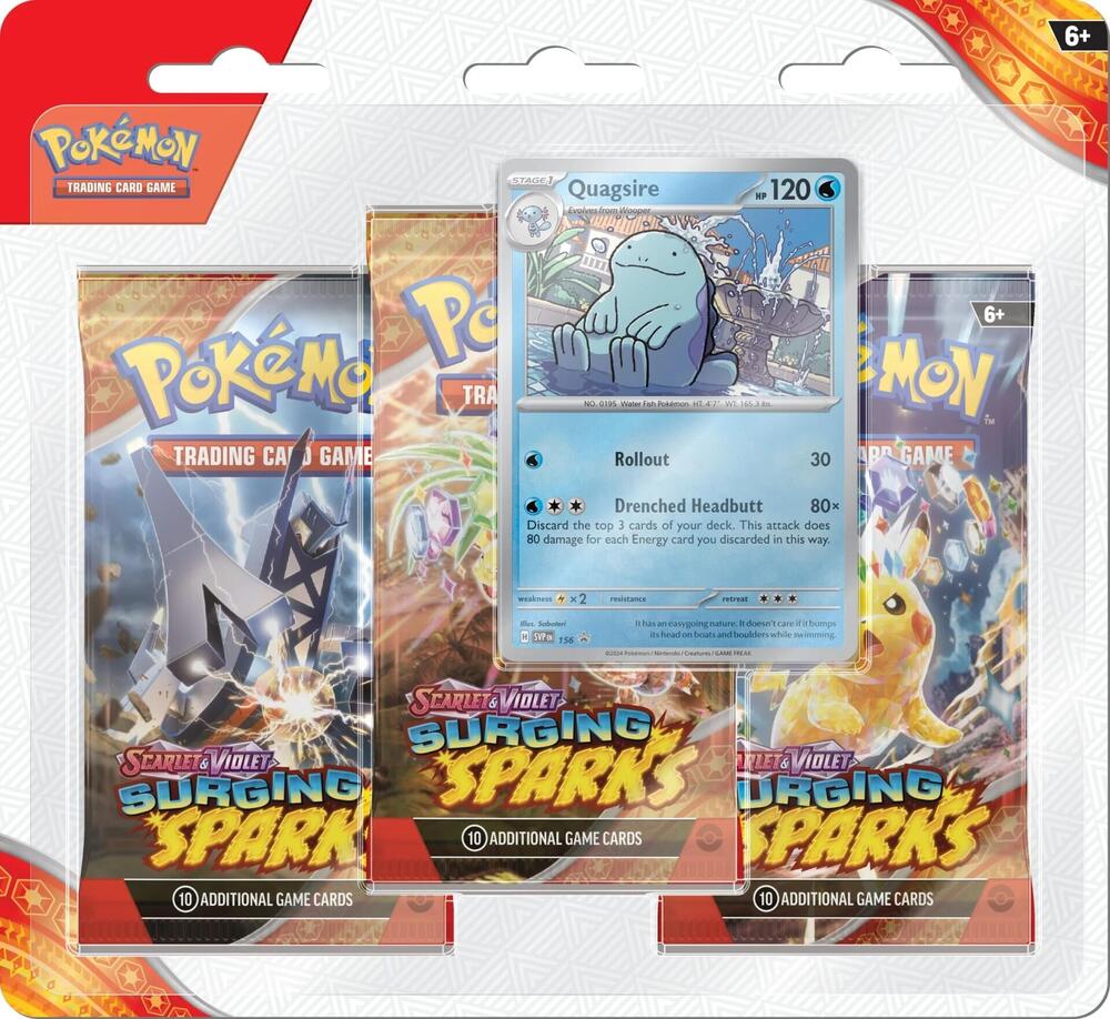Pokemon TCG Surging Sparks Surging Sparks 3 Pack Blisters Quagsire booster pack