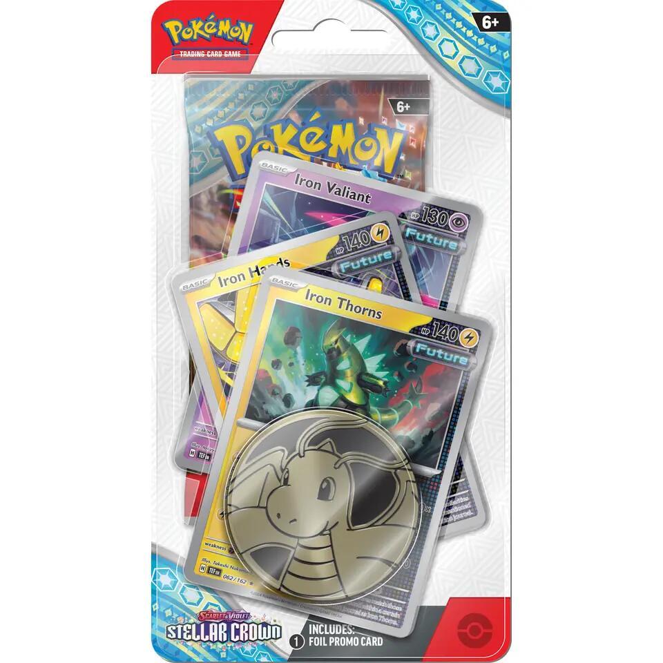 Pokemon TCG Stellar Crown Stellar Crown Premium Checklane Blister Iron Thorns booster pack