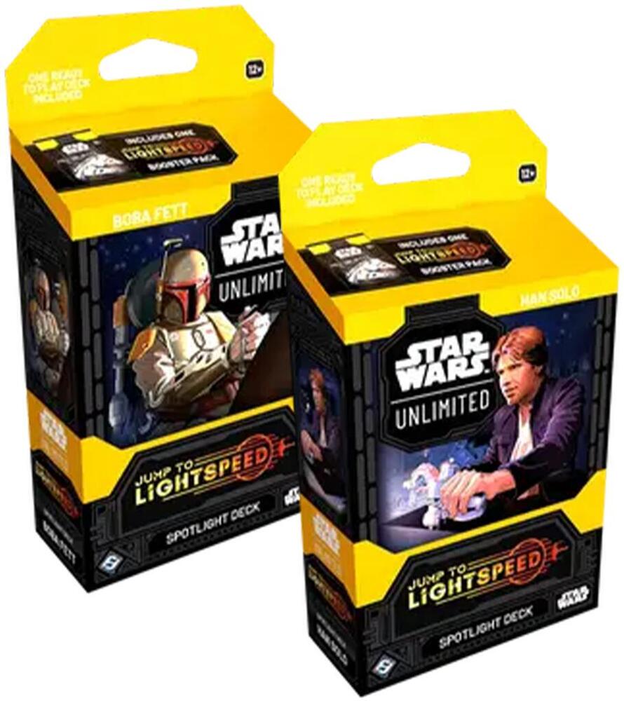 Star Wars Unlimited Jump to Lightspeed Jump to Lightspeed Spotlight Deck Pair Boba Fett and Han Solo deck product