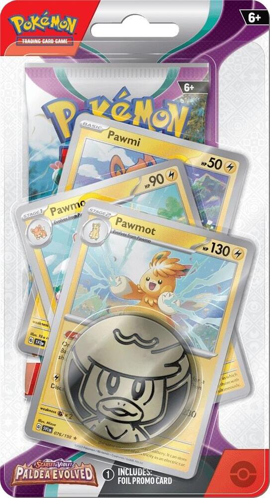 Pokemon TCG Paldea Evolved Paldea Evolved Premium Checklane Blister Pawmot booster pack
