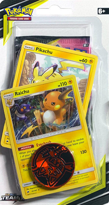 Pokemon TCG Team Up Team Up Premium Checklane Blister Raichu booster pack