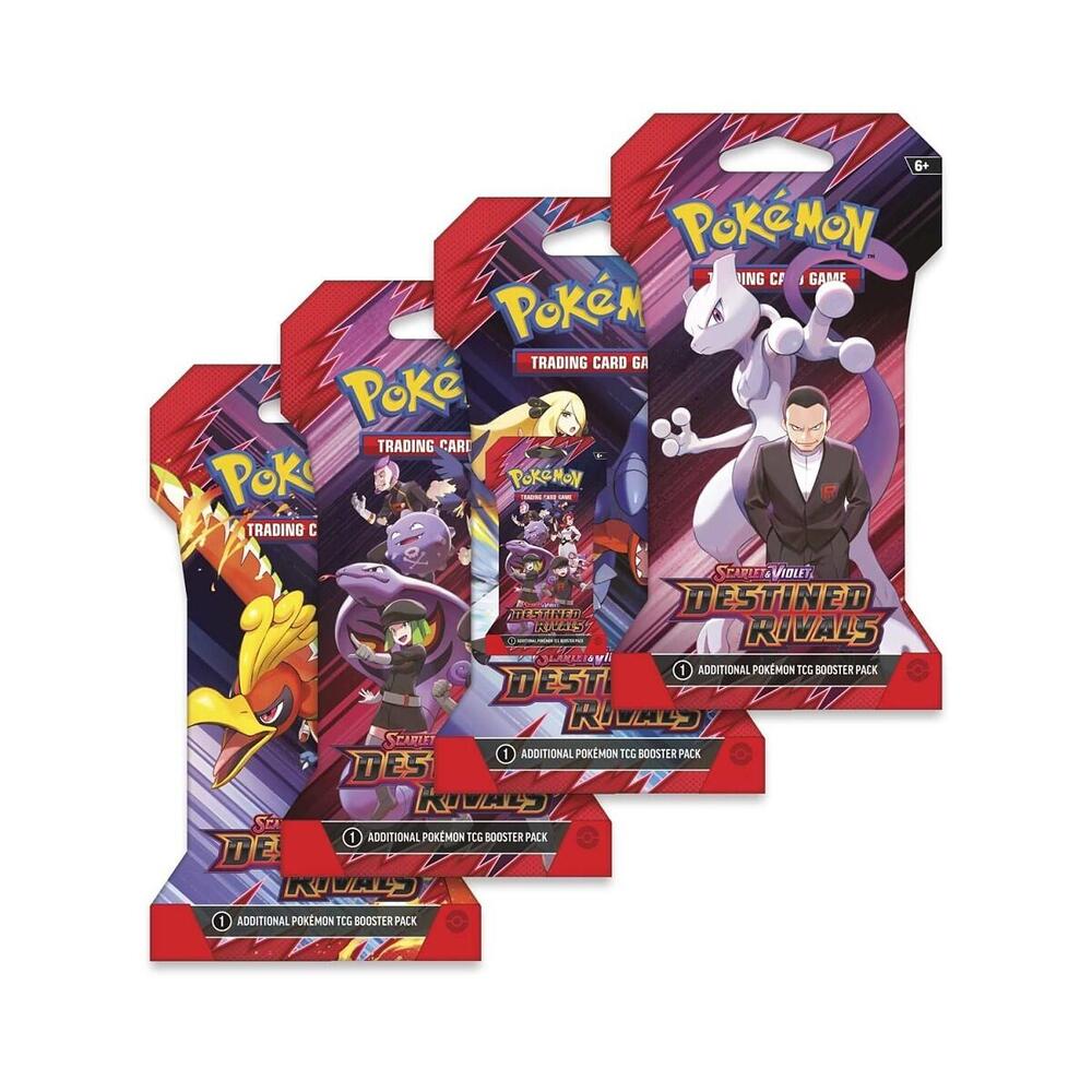 Pokemon TCG Destined Rivals Destined Rivals Sleeved Booster Pack Art Bundle Set of 4 sealed box