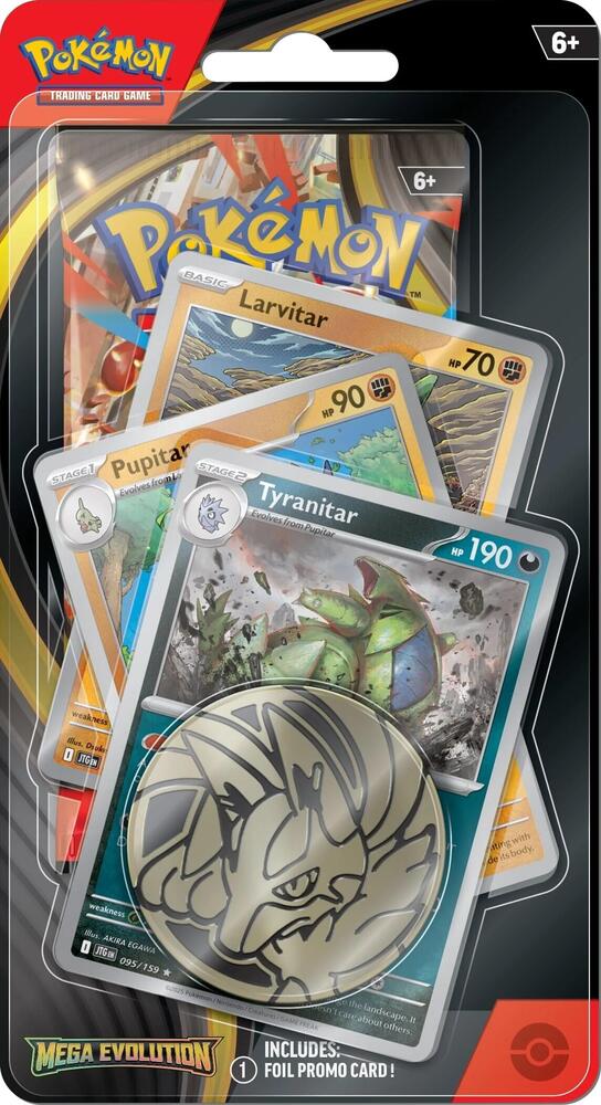 Pokemon TCG Mega Evolution Mega Evolution Premium Checklane Blister Tyranitar booster pack